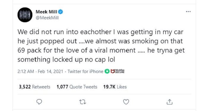 Another Meek Mill tweet.