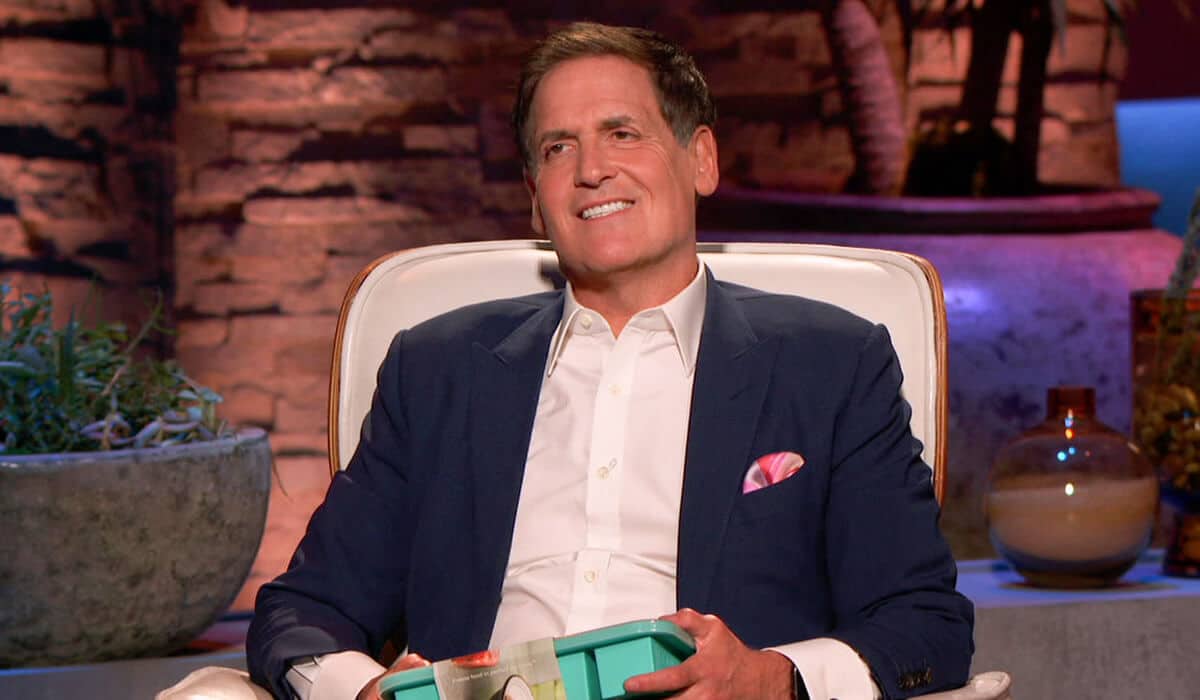 Mark Cuban holding a Souper Cube