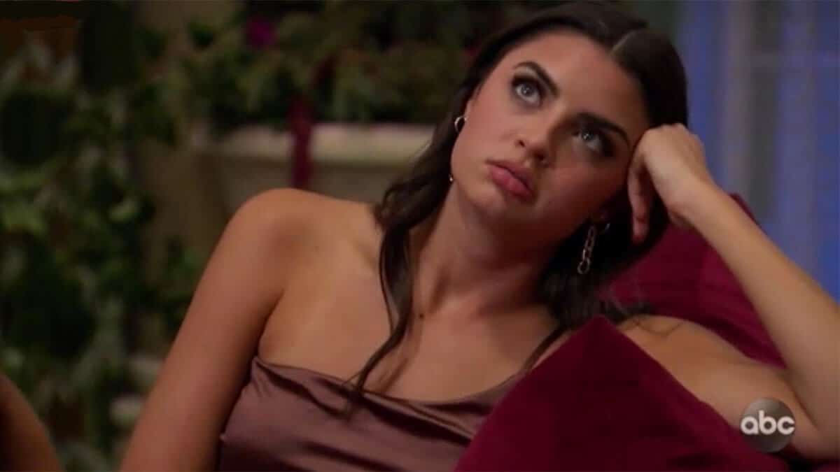 The Bachelor's Rachael Kirkconnell looking annoyed