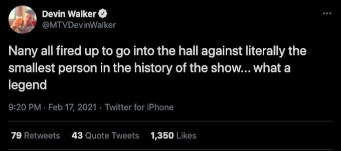 devin walker tweets about Nany gonzalez during double agents ep 10