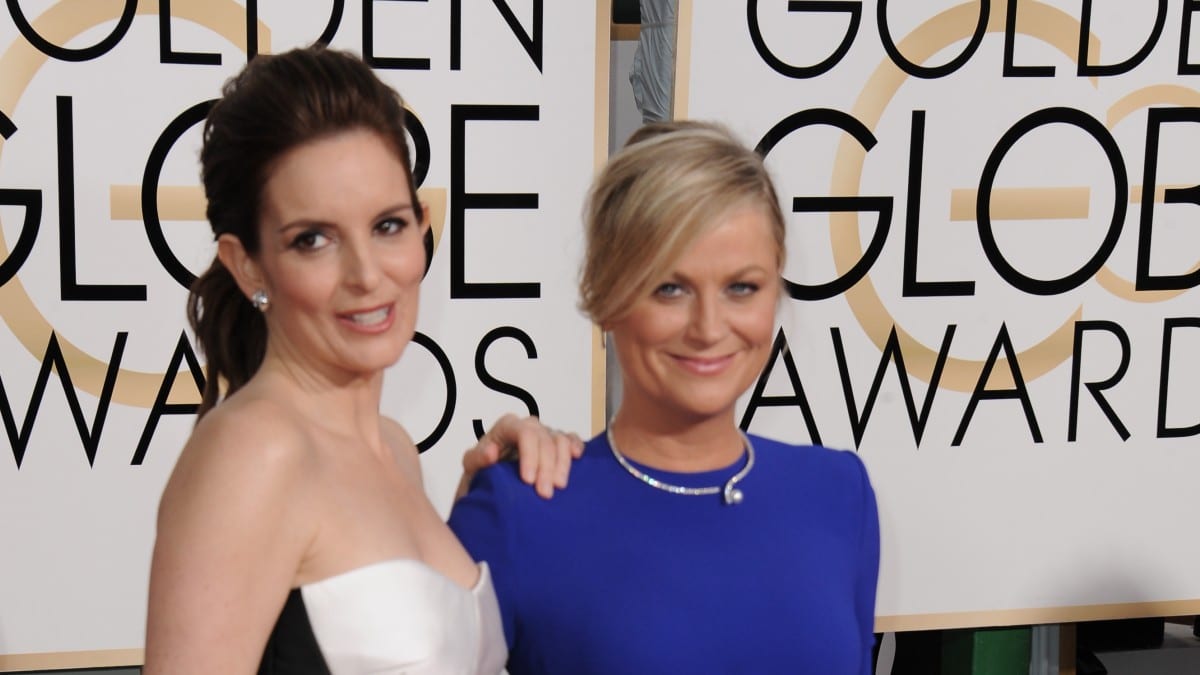 Amy Poehler and Tina Fey at the 72nd Annual Golden Globes Awards.
