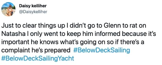 Daisy defends her actions on Below Deck Sailing Yacht