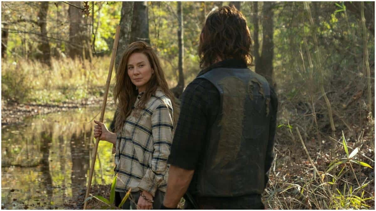 Lynn Collins as Leah and Norman Reedus as Daryl Dixon, as seen in Episode 18 of AMC's The Walking Dead Season 10C