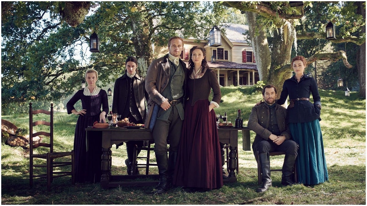 Cast group photo for Season 5 of Starz's Outlander