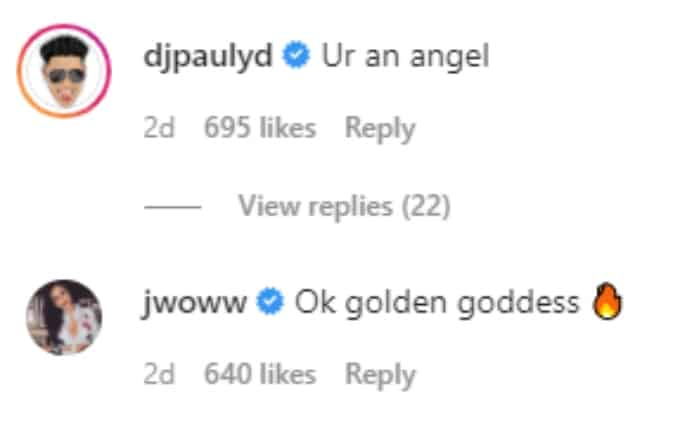Pauly and JWOWW compliment Angelina on her Instagram post