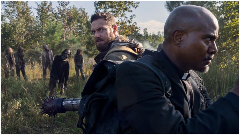 Ross Marquand as Aaron and Seth Gilliam as Father Gabriel, as seen in Episode 19 of AMC's The Walking Dead Season 10C