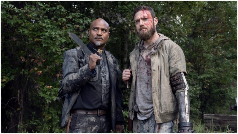 Seth Gilliam as Father Gabriel and Ross Marquand as Aaron, as seen in Episode 19 of AMC's The Walking Dead Season 10C