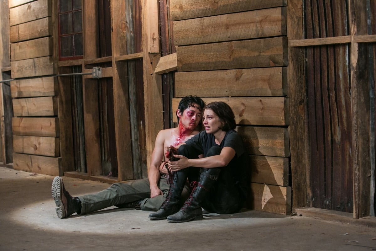 Steven Yeun as Glenn and Lauren Cohan as Maggie, as seen in Episode 8 of AMC's The Walking Dead Season 3