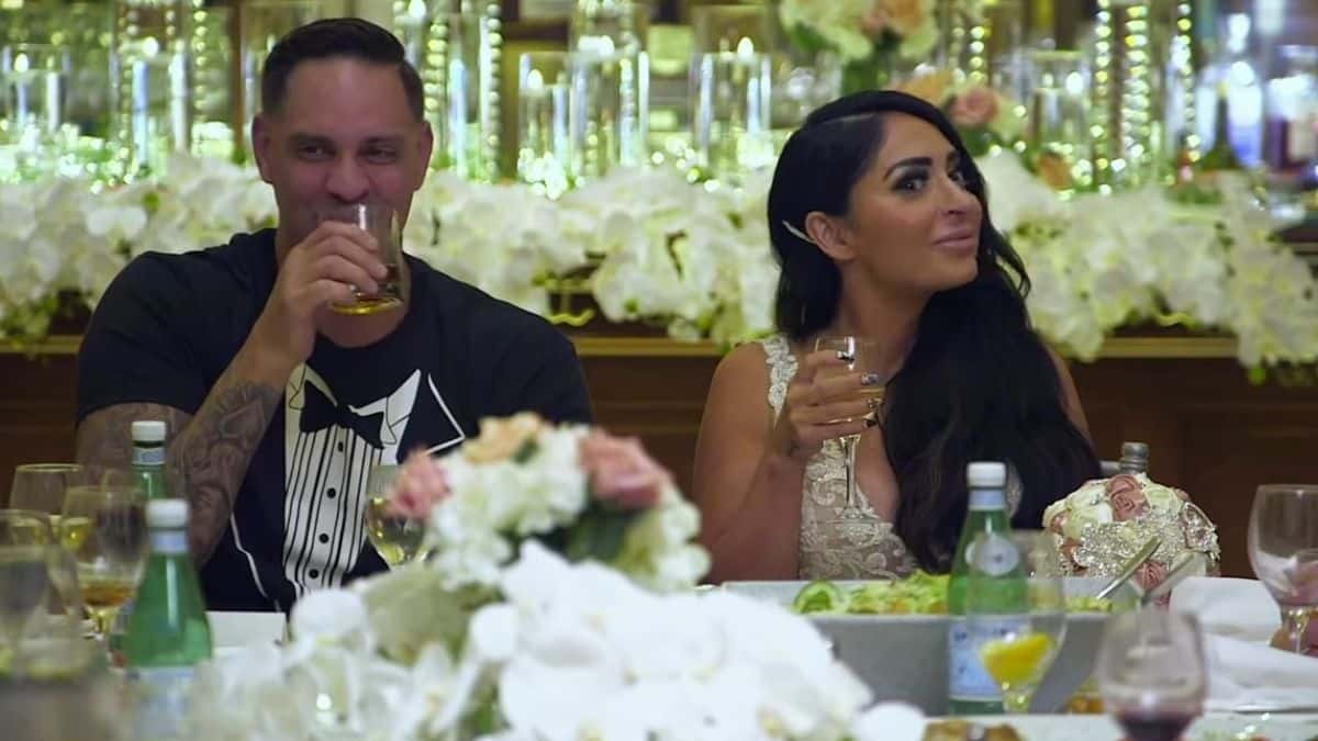 Angelina Pivarnick and Chris Larangeira during an episode of Jersey Shore Family Vacation
