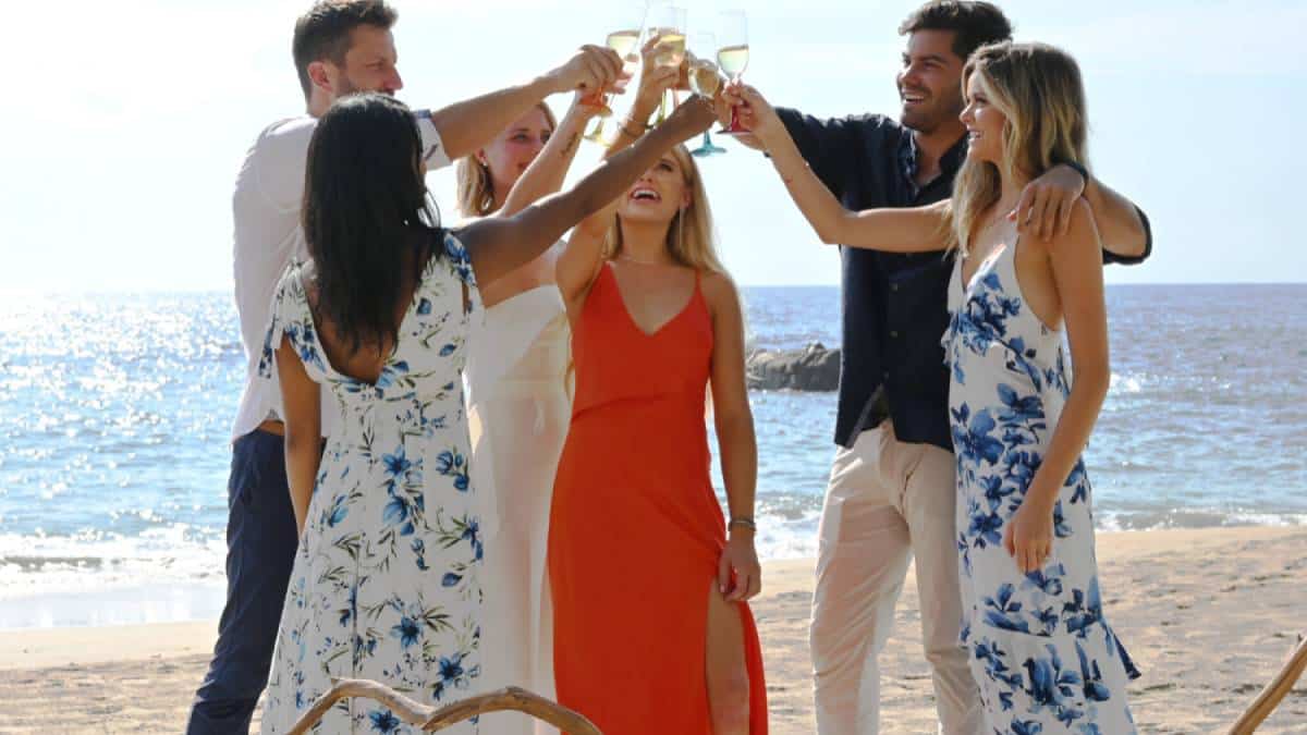 Bachelor in Paradise contestants clink glasses