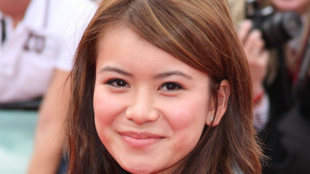 Katie Leung at a red carpet event for a Harry Potter premiere.