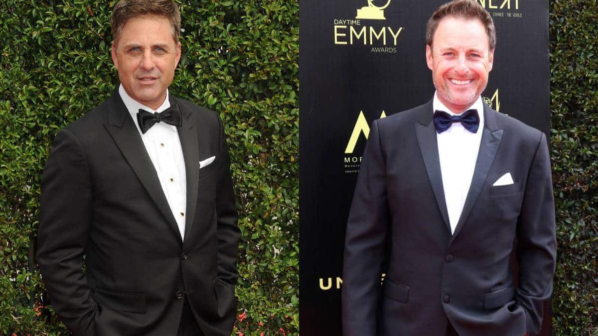 Mark Walberg and Chris Harrison at the Emmys.