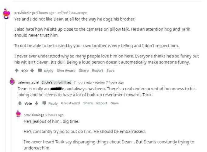 Fans comment on a Reddit thread about 90 Day Fiance's Dean Hashim
