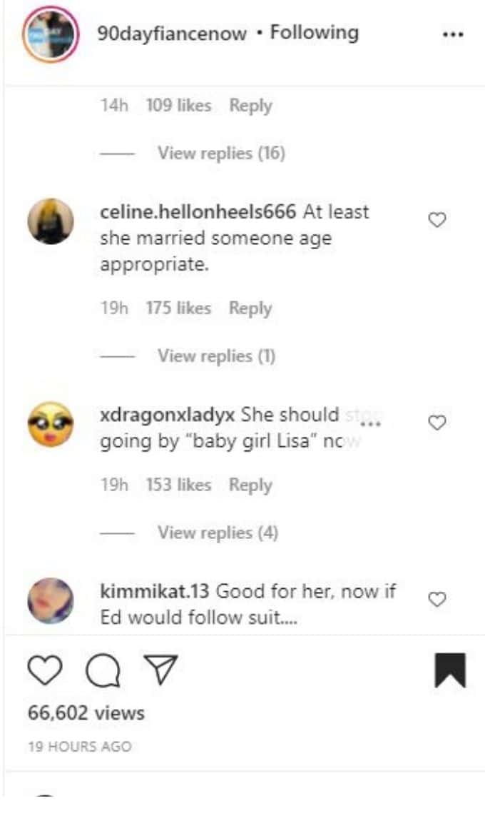 IG comments about Lisa Hamme