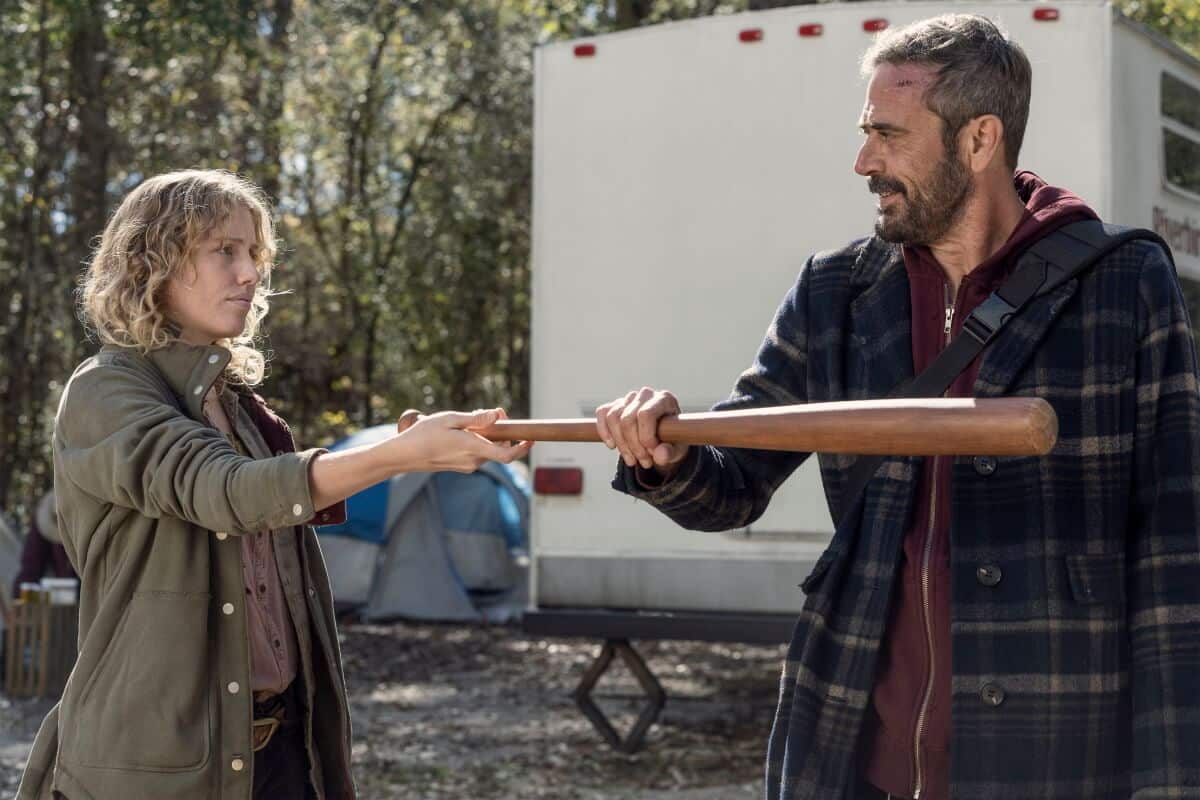 Lindsley Register as Laura and Jeffrey Dean Morgan as Negan, as seen in Episode 22 of AMC's The Walking Dead Season 10C