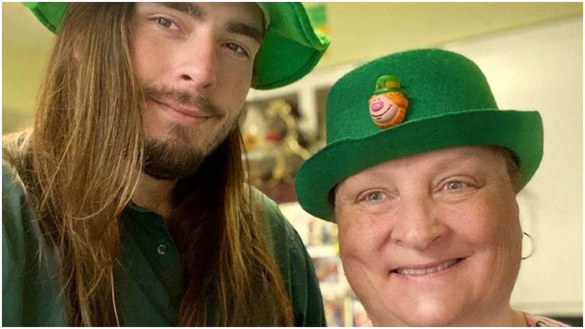 Andrew Kenton and his mother