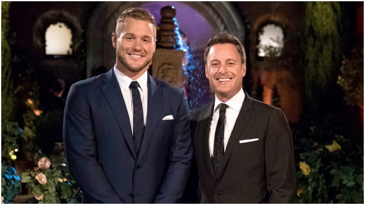 Colton Underwood and Chris Harrison