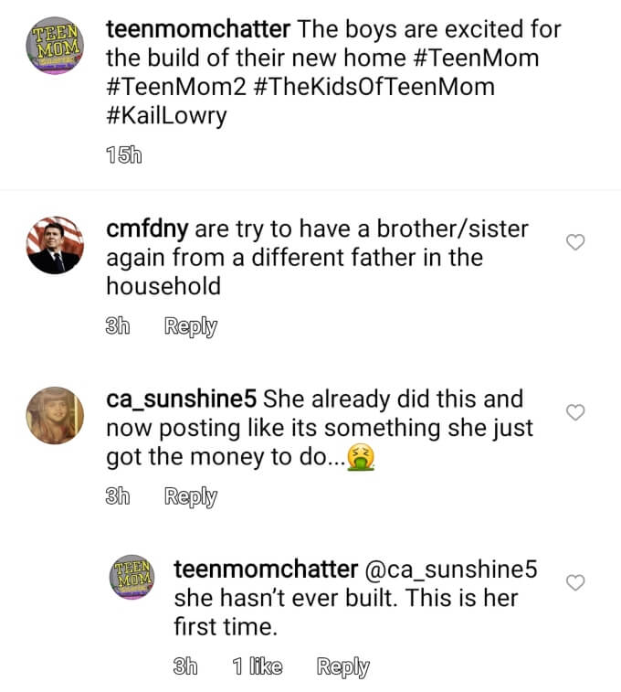 Kail Lowry of Teen Mom 2 on Instagram