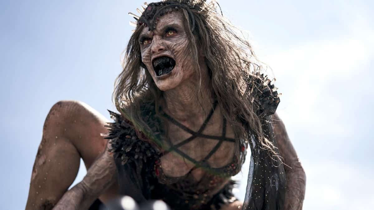 Athena Perample as Zombie Queen in Army of the Dead.