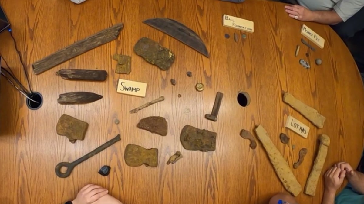 A selection of some of the archaeological finds discovered on Oak Island this year.