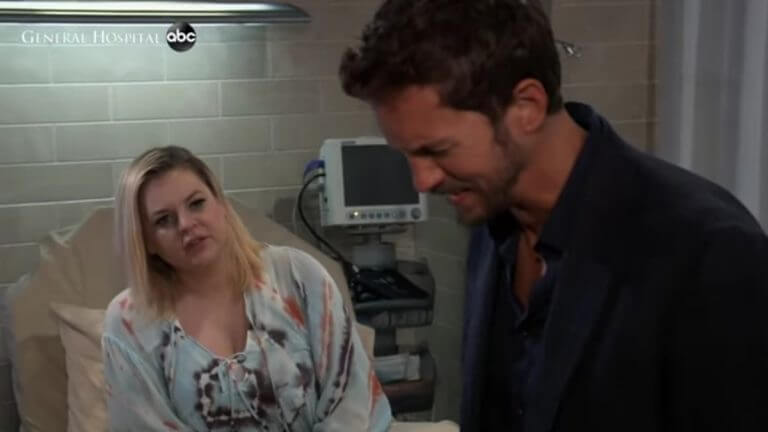 Kirsten Storms and Wes Ramsey as Maxie and Peter on General Hospital.