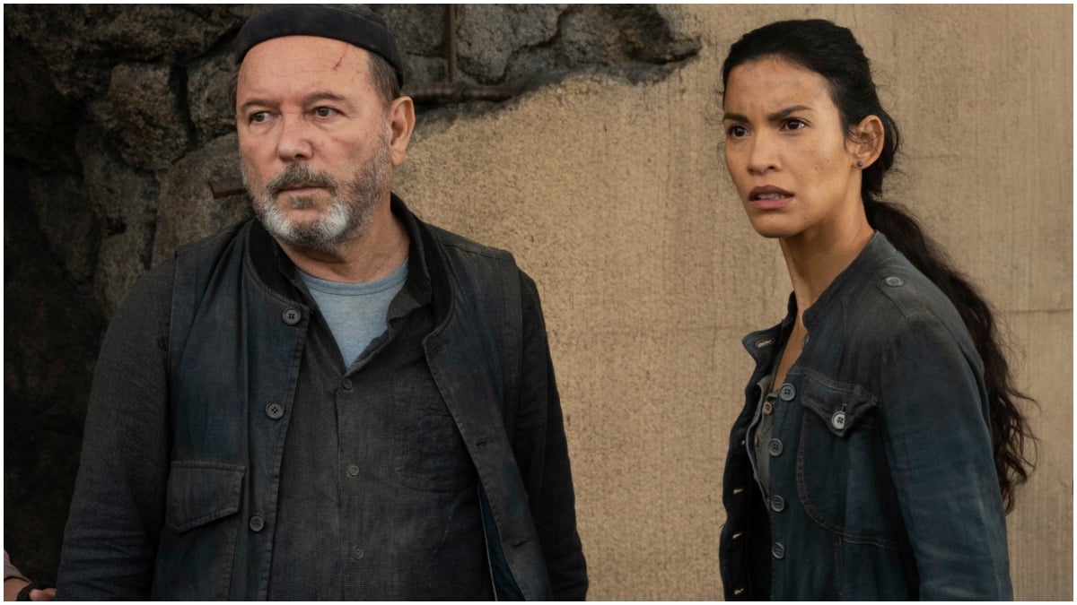 Ruben Blades as Daniel Salazar and Danay Garcia as Luciana, as seen in Episode 10 of AMC's Fear the Walking Dead Season 6