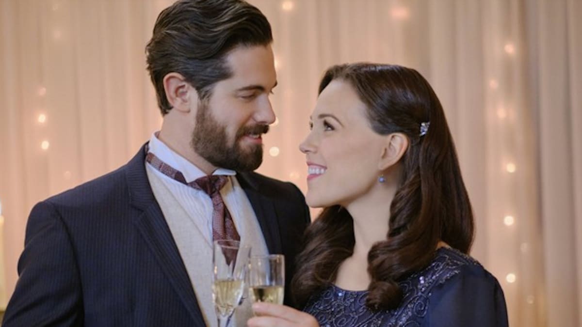 Elizabeth and Lucas celebrate the beginning of their courtship on Hallmark Channel's When Calls the Heart.