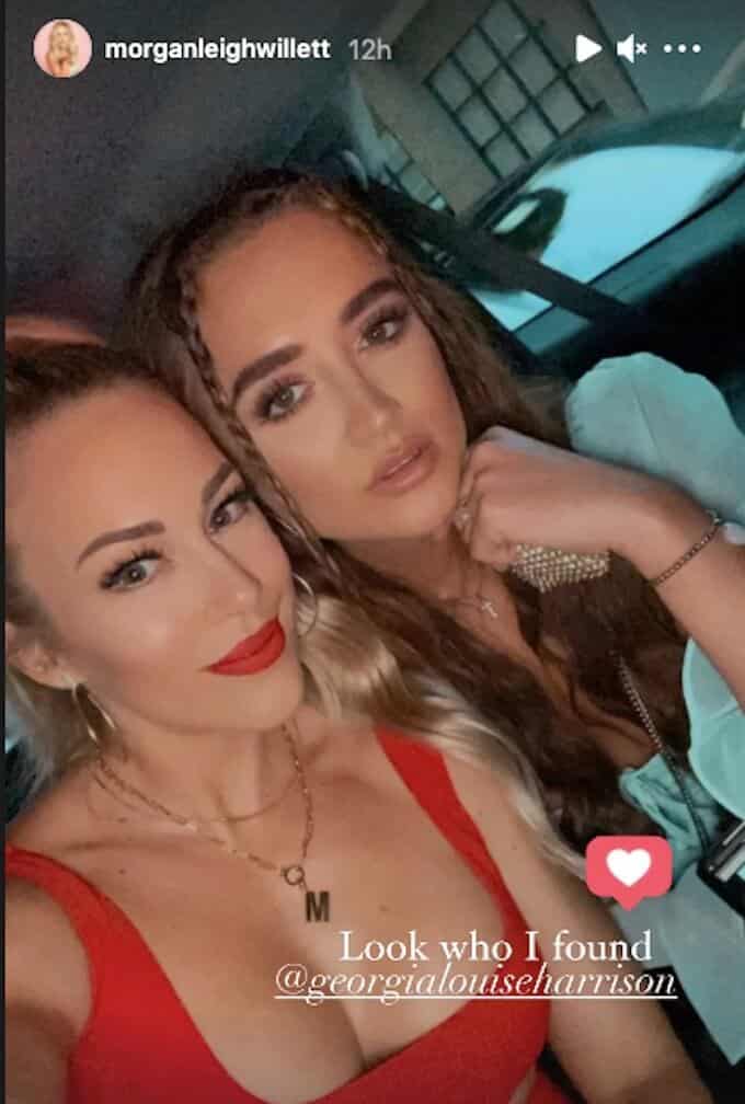 morgan willett hangs out with georgia harrison at all stars party