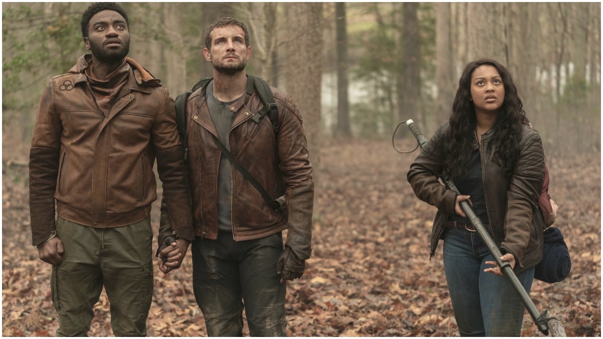 Jelani Alladin as Will, Nico Tortorella as Felix, Aliyah Royale as Iris, as seen in Episode 10 of AMC's The Walking Dead: World Beyond Season 1