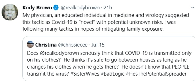 Kody Brown of Sister Wives on Twitter