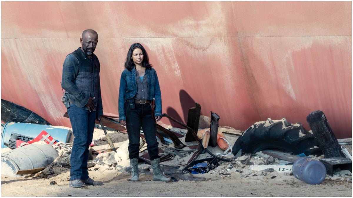 Lennie James as Morgan and Karen David as Grace, as seen in Episode 16 of AMC's Fear the Walking Dead Season 6