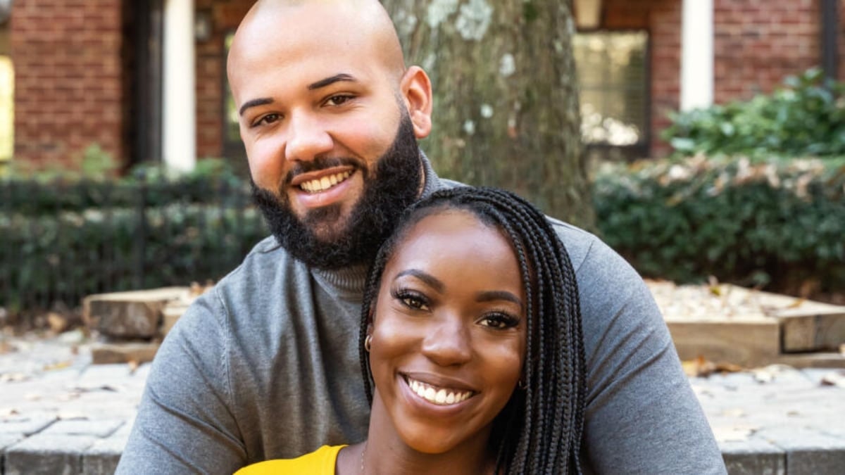 MAFS Briana and Vincent smile for promo picture