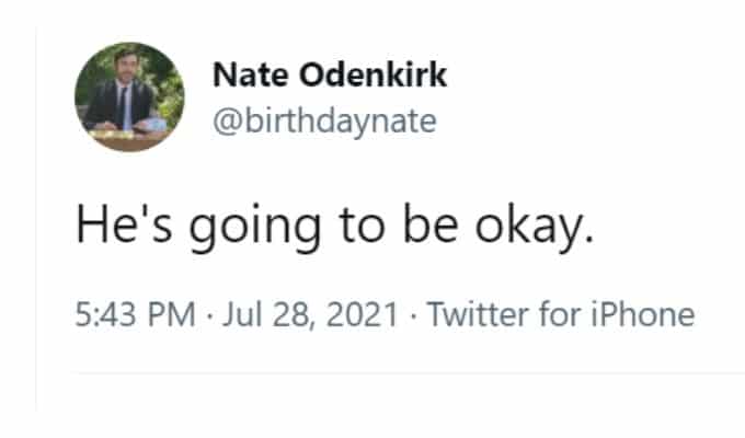 Tweet by Nate Odenkirk