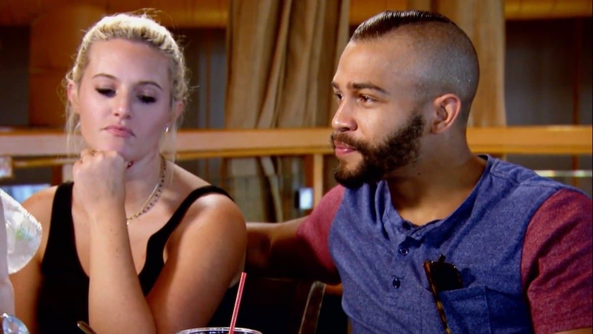 MAFS Clara and Ryan sit next to each other at dinner