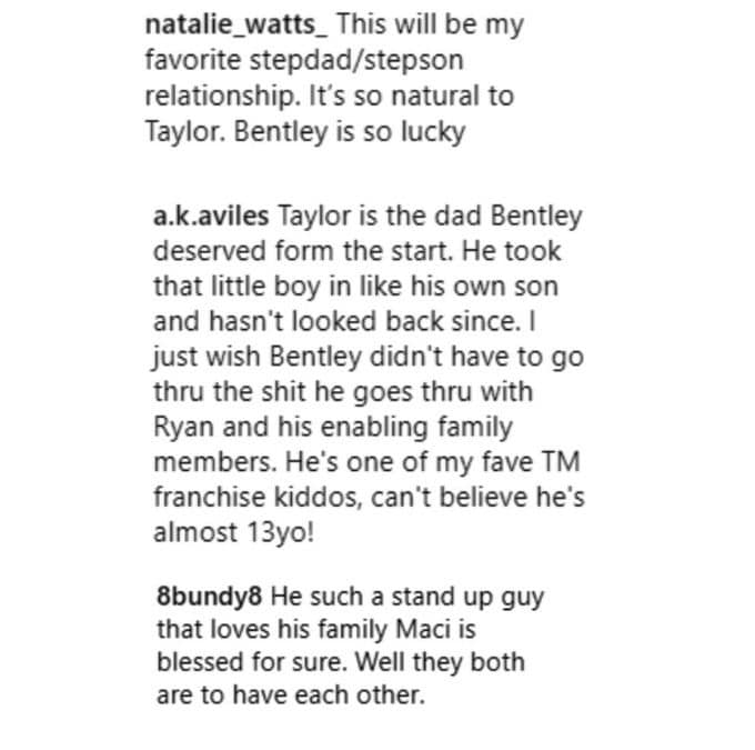 teen mom og fans praised taylor mckinney for his role in bentley edwards's life on teen mom og
