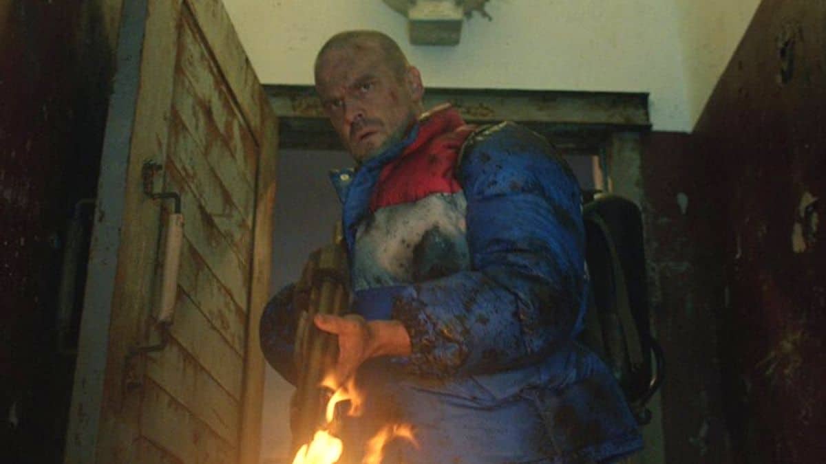 Screenshot of David Harbour in Stranger Things 4.