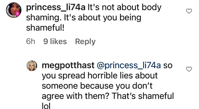 Megan Potthast claps back at trolls on Instagram