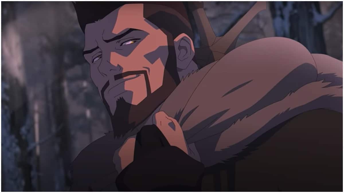 Vesemir, as seen in the 2D anime movie, Netflix's The Witcher: The Nightmare of the Wolf
