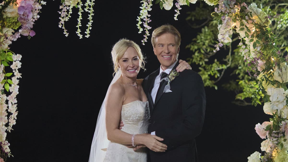 Josie Bissett and Jack Wagner in Sealed With a Kiss: Wedding March 6.