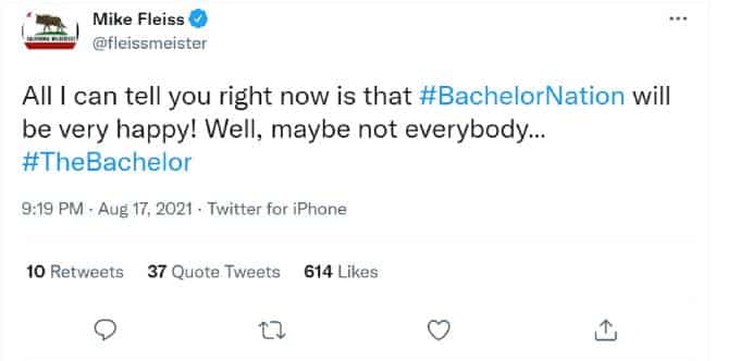 Mike Fleiss' tweet about The Bachelor