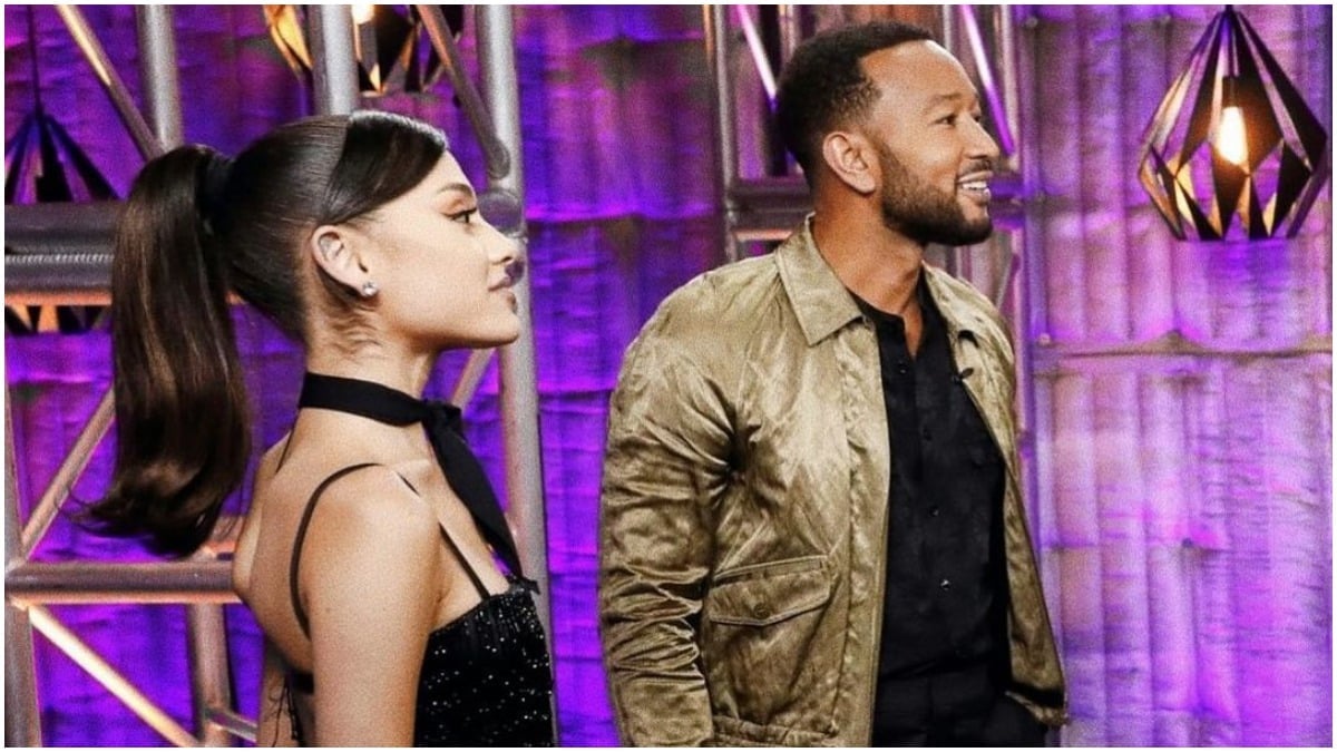 Ariana Grande and John Legend on The Voice