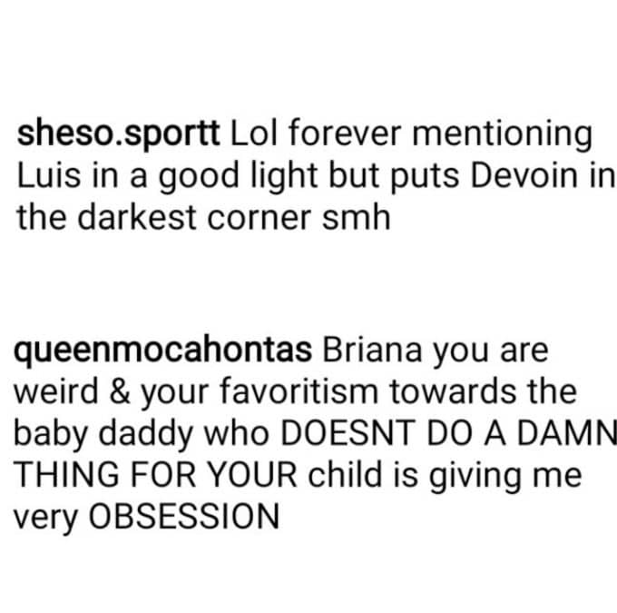 teen mom 2 fans commented that briana dejesus favors luis hernandez over devoin austin on instagram