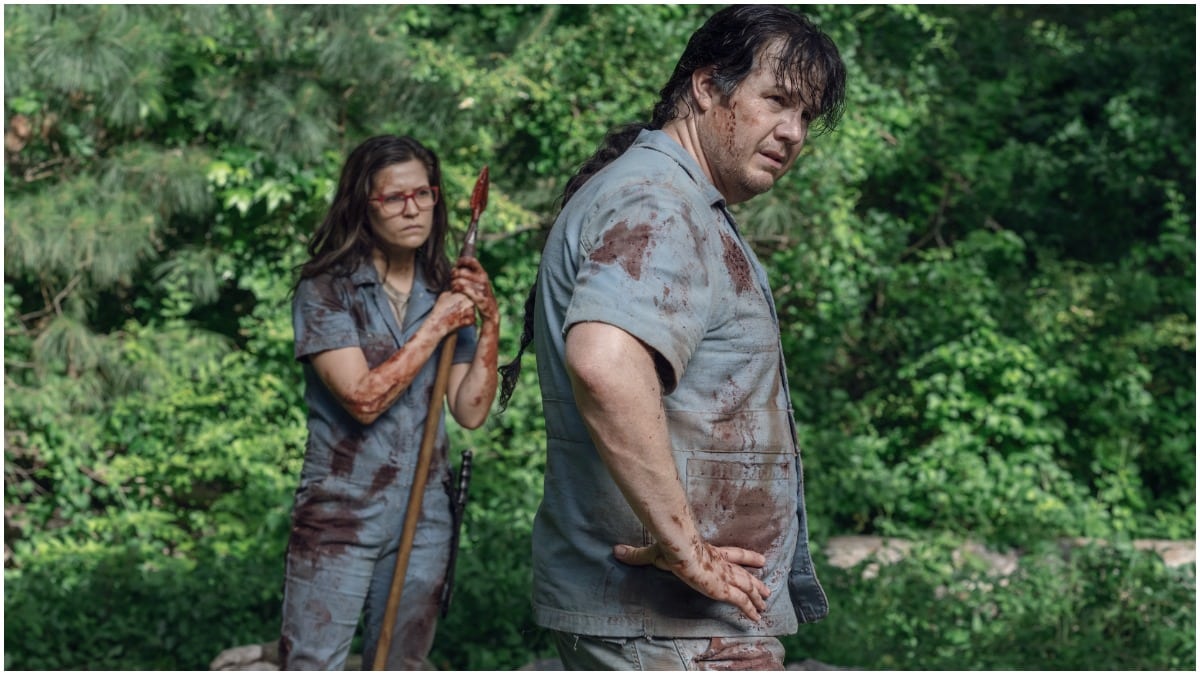 Chelle Ramos as Stephanie and Josh McDermitt as Eugene, as seen in Episode 7 of AMC's The Walking Dead Season 11