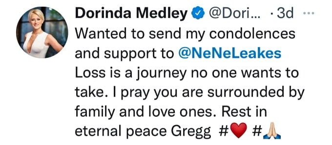Dorinda Medley sends message to NeNe Leakes after passing of Gregg Leakes 