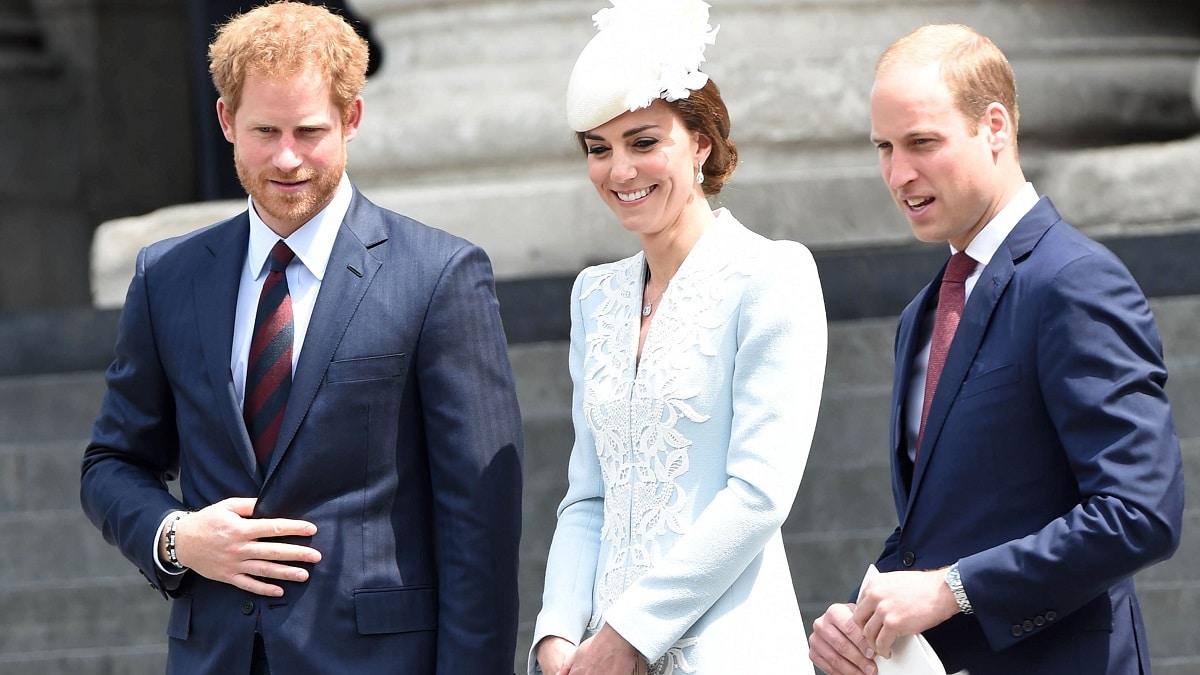 Prince Harry, Kate Middleton, and Prince William.