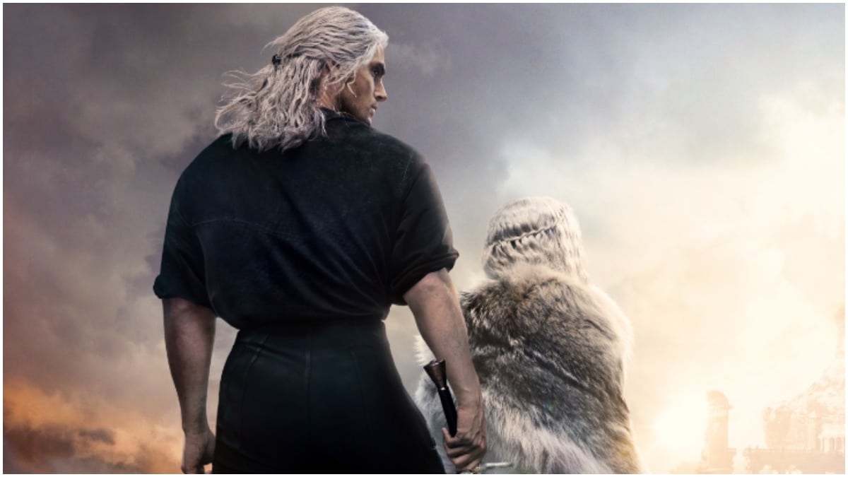 Henry Cavill as Geralt of Rivia and Freya Allan as Ciri, as seen in the promotional poster for Season 2 of Netflix's The Witcher
