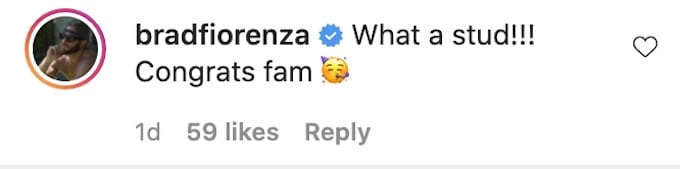 brad fiorenza comments on instagram post brad baby pics