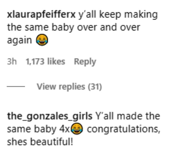 tyler baltierra's fans commented on baby rya rose's first pic on instagram