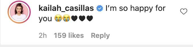 the challenge star kailah casillas ig comment for jenna baby photos