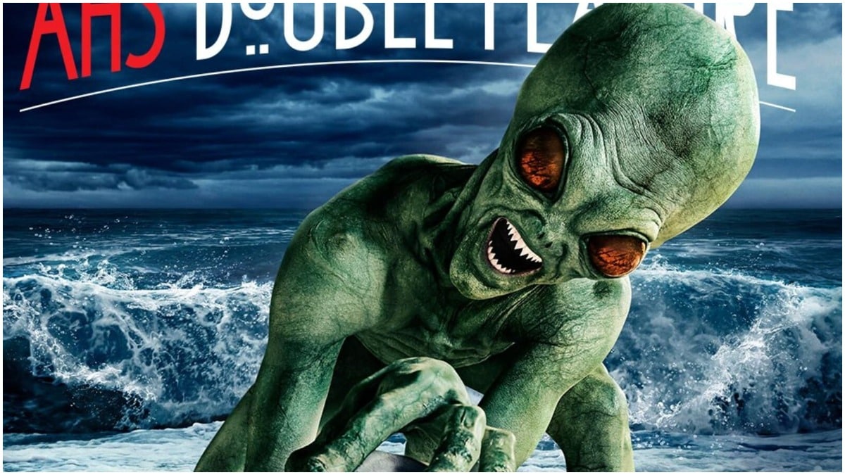 Promo poster featuring an alien for FX's American Horror Story: Double Feature